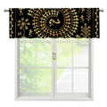 Black And Gold Warli Tribal Print Window Valance