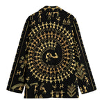 Black And Gold Warli Tribal Print Women's Blazer