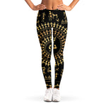 Black And Gold Warli Tribal Print Women's Leggings