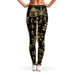 Black And Gold Warli Tribal Print Women's Leggings
