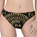 Black And Gold Warli Tribal Print Women's Thong