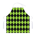 Black And Green Argyle Pattern Print Adjustable Apron