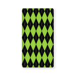 Black And Green Argyle Pattern Print Baby Crib Sheet