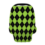 Black And Green Argyle Pattern Print Baby Seat Cover