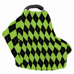 Black And Green Argyle Pattern Print Baby Seat Cover