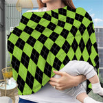 Black And Green Argyle Pattern Print Baby Seat Cover