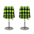 Black And Green Argyle Pattern Print Bar Stool Covers