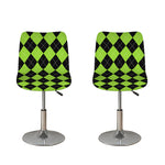 Black And Green Argyle Pattern Print Bar Stool Covers