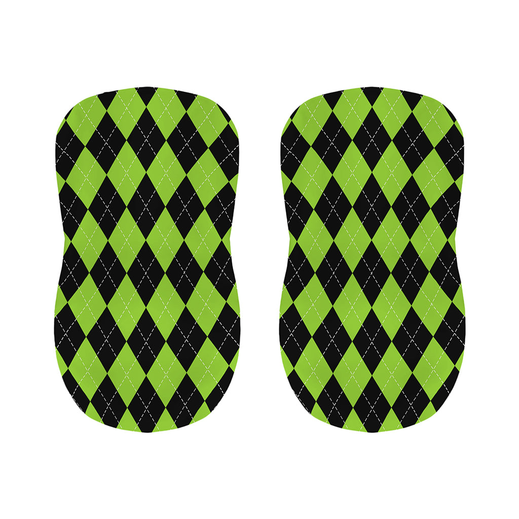 Black And Green Argyle Pattern Print Bar Stool Covers