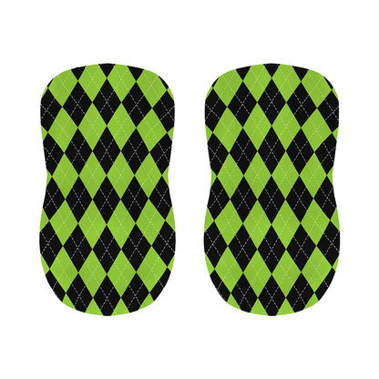 Black And Green Argyle Pattern Print Bar Stool Covers