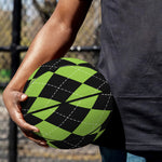 Black And Green Argyle Pattern Print Basketball