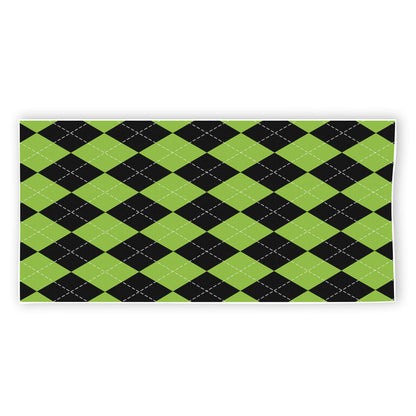 Black And Green Argyle Pattern Print Beach Towel