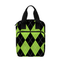 Black And Green Argyle Pattern Print Bible Tote Bag