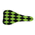 Black And Green Argyle Pattern Print Bicycle Seat Cover