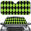 Black And Green Argyle Pattern Print Car Windshield Sun Shade