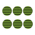 Black And Green Argyle Pattern Print Coaster Set