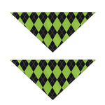 Black And Green Argyle Pattern Print Dog Bandana