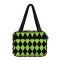Black And Green Argyle Pattern Print Double Strap Bible Bag