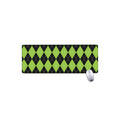 Black And Green Argyle Pattern Print Extended Mouse Pad