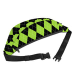 Black And Green Argyle Pattern Print Fanny Pack