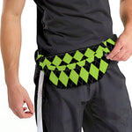 Black And Green Argyle Pattern Print Fanny Pack