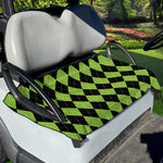 Black And Green Argyle Pattern Print Golf Cart Seat Cover