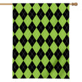 Black And Green Argyle Pattern Print House Flag