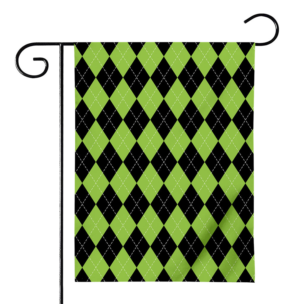 Black And Green Argyle Pattern Print House Flag