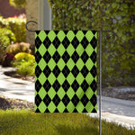 Black And Green Argyle Pattern Print House Flag