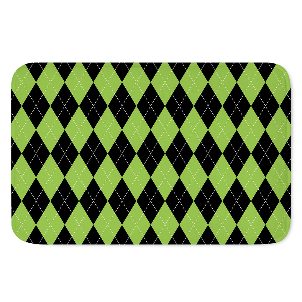 Black And Green Argyle Pattern Print Indoor Door Mat