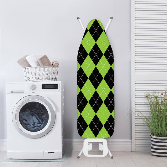Black And Green Argyle Pattern Print Ironing Board Cover