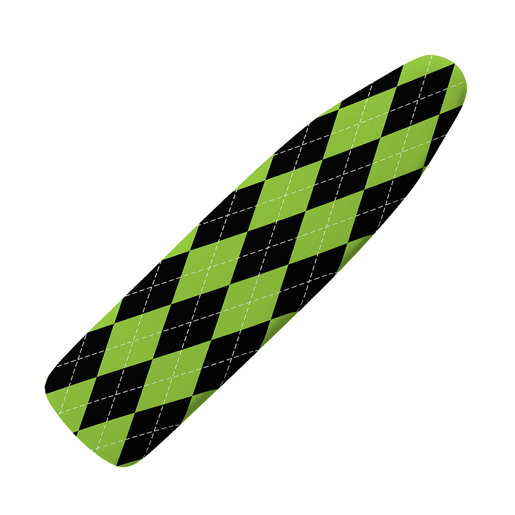 Black And Green Argyle Pattern Print Ironing Board Cover