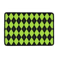 Black And Green Argyle Pattern Print Kitchen Mat