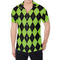 Black And Green Argyle Pattern Print Men's Shirt