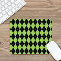 Black And Green Argyle Pattern Print Mouse Pad
