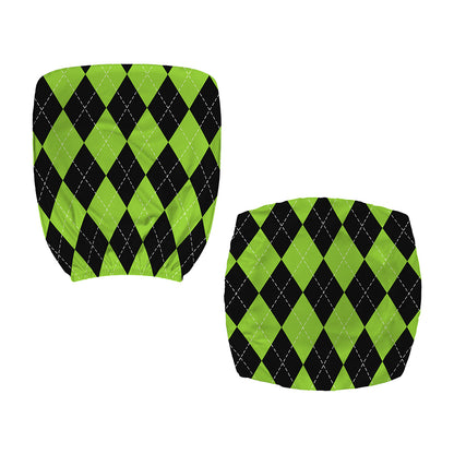 Black And Green Argyle Pattern Print Office Chair Cover
