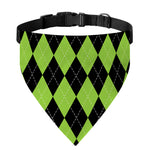 Black And Green Argyle Pattern Print Over The Collar Dog Bandana