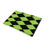 Black And Green Argyle Pattern Print Pet Cooling Mat Cover