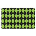Black And Green Argyle Pattern Print Polyester Doormat