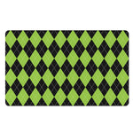 Black And Green Argyle Pattern Print Polyester Doormat