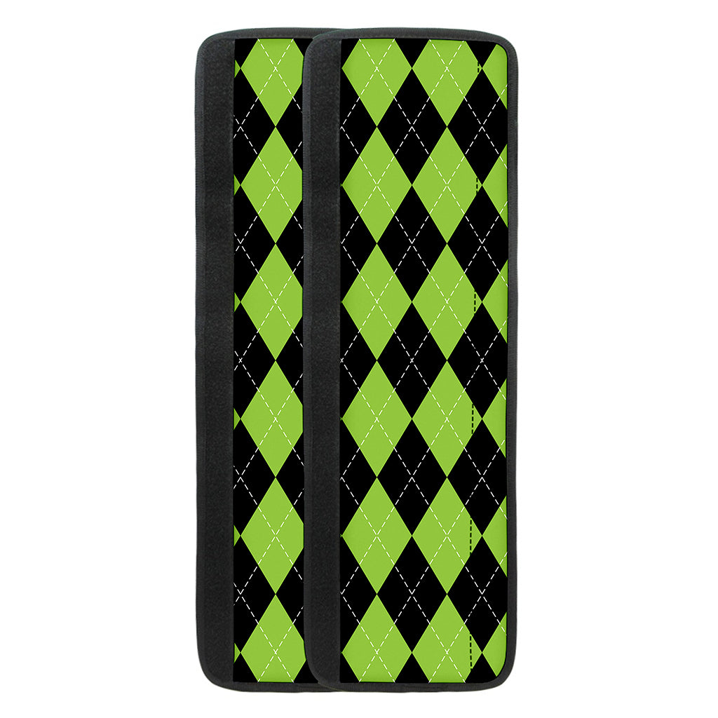 Black And Green Argyle Pattern Print Refrigerator Handle Covers