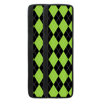 Black And Green Argyle Pattern Print Refrigerator Handle Covers
