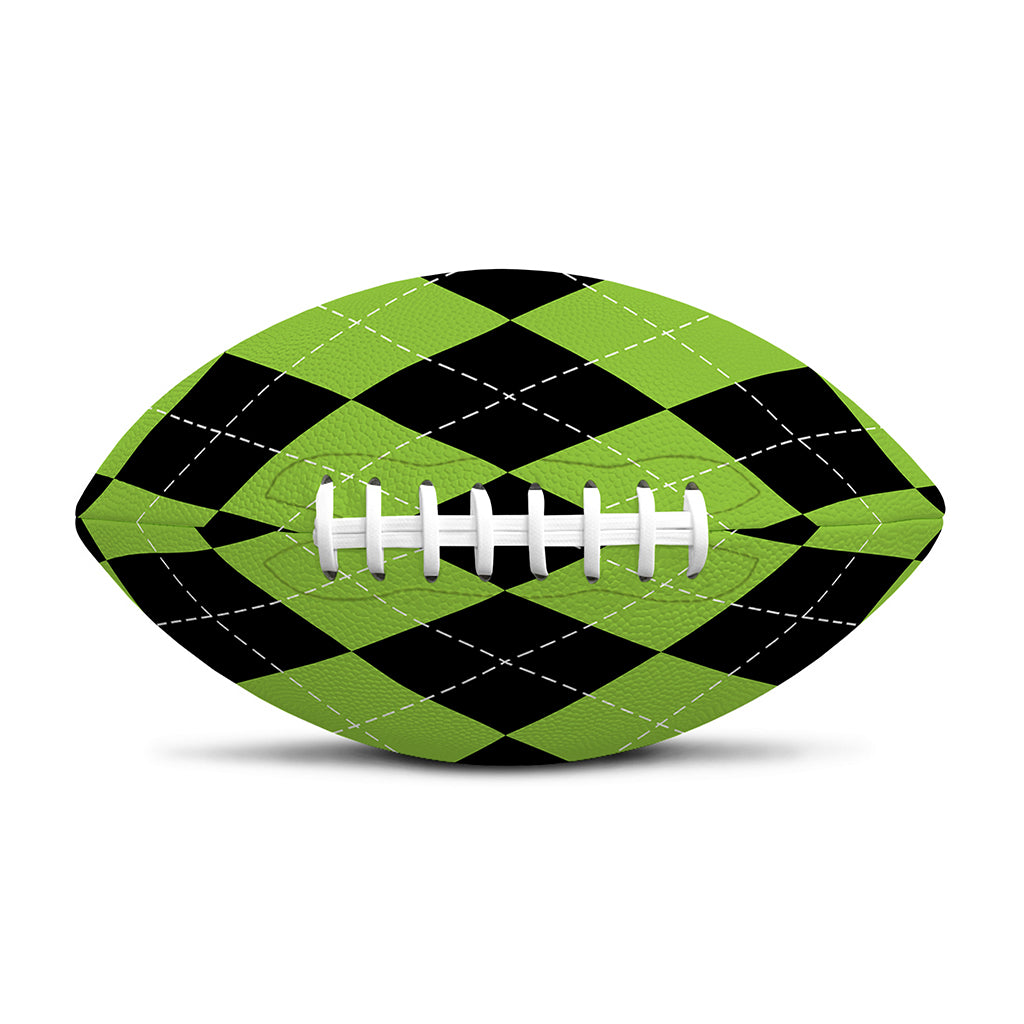 Black And Green Argyle Pattern Print Rugby Ball