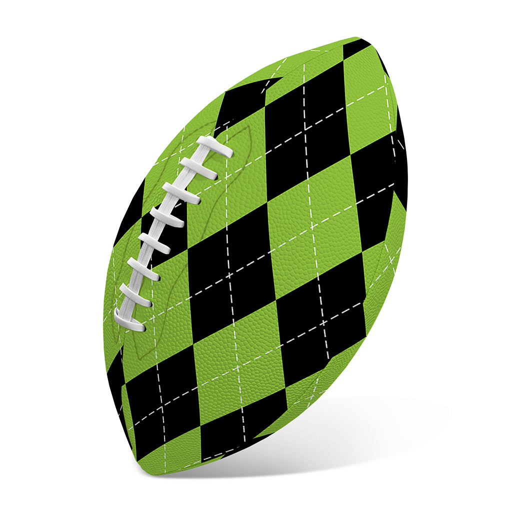 Black And Green Argyle Pattern Print Rugby Ball