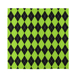 Black And Green Argyle Pattern Print Silk Bandana