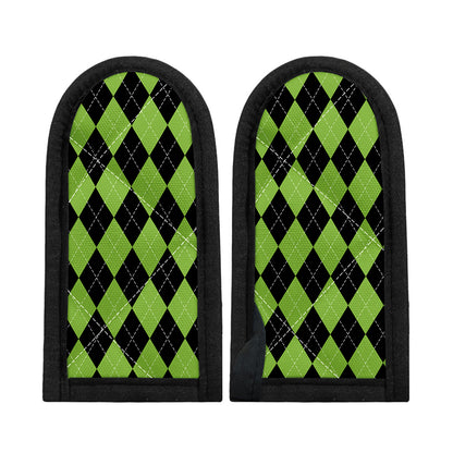 Black And Green Argyle Pattern Print Skillet Handle Cover