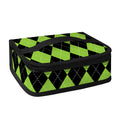 Black And Green Argyle Pattern Print Small Lunch Bag