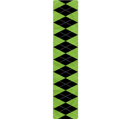 Black And Green Argyle Pattern Print Table Runner