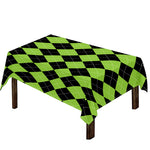 Black And Green Argyle Pattern Print Tablecloth