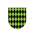 Black And Green Argyle Pattern Print Toilet Lid Cover